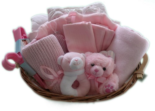 Baby girl gift basket - basket, /