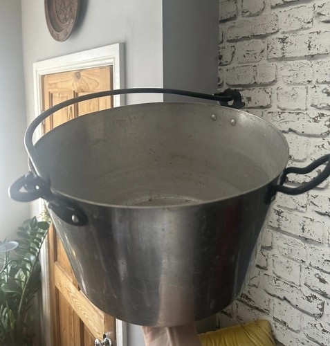 Large vintage aluminium maslin - aluminium,