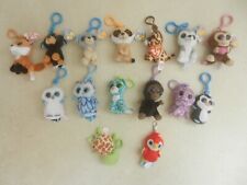 15 x TY Beanie Boo Teeny Keyrings Key Hangers Clips Owl Fox Monkey Tortoise