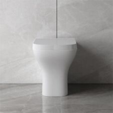 BTW Toilet Pan With Soft Close Seat Bathroom Cloakroom WC Modern Back To Wall