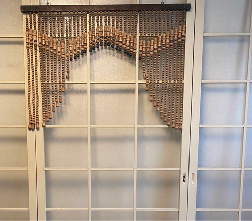 Vintage wooden bead curtain - vintage,