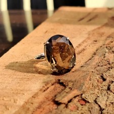 Boho Smoky Quartz Ring Solid