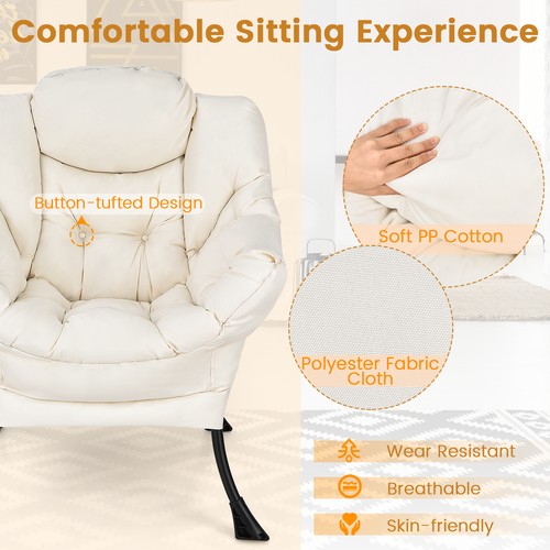 Beige recliner chair - recliner,
