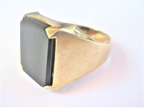 Signet ring gold 585 with - ring,