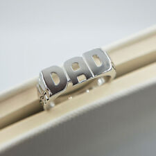 Gents Men's Solid Sterling Silver DAD Ring