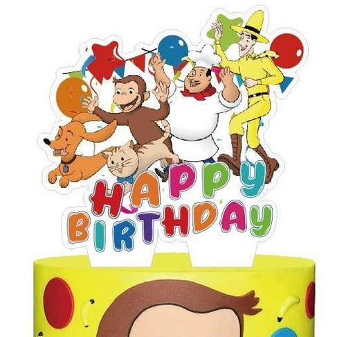 Monkey cake topper curious - monkey,