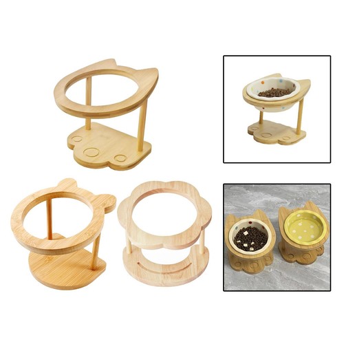 Raised pet bowls wood stand - pet,