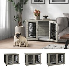 Dog Crate Furniture, End Table Indoor w/ Large Top, Washable Cushion