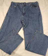 Harley-Davidson Men’s 42x32 Blue Denim Jeans Relaxed Fit Embroidered Logo