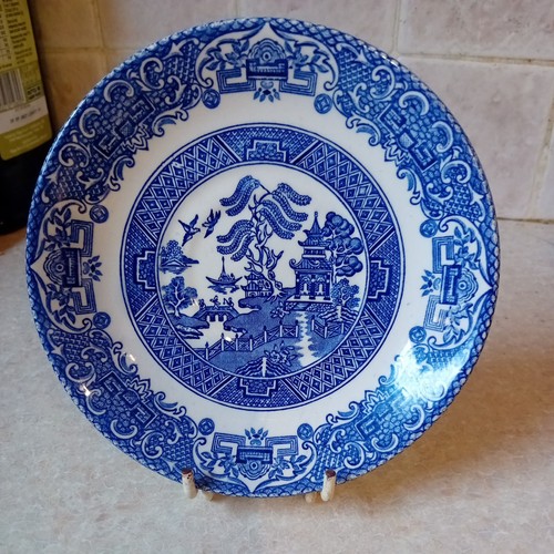 Old willow saucer single - saucer, blue