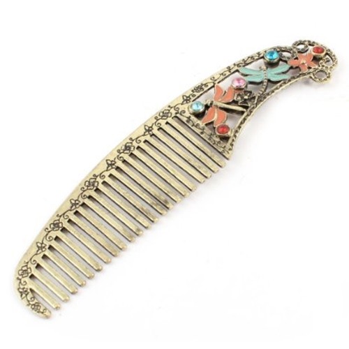 Dragonfly diamante hair comb - diamante,