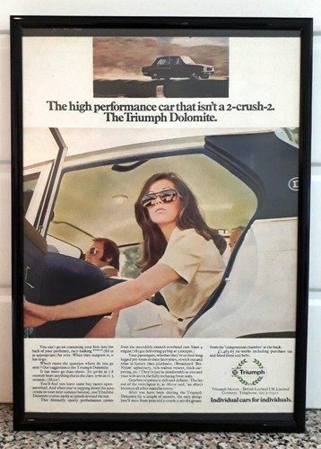 Framed original classic car - car, ad