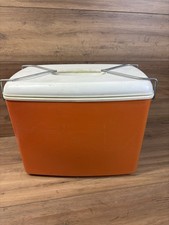 Vintage CURVER 1970’s Orange Retro Cooler Picnic Cool Box Camping VW Camper 