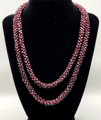 Vintage garnet chip bead - 36",
