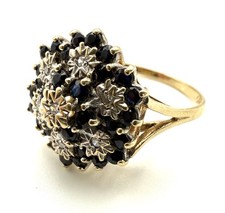 9ct Gold Diamond Sapphire Ring