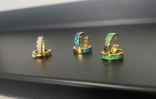 Opal Inlay Huggie Earring