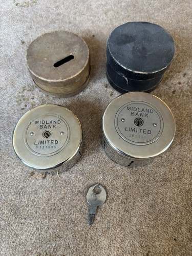Antique midland bank coin - bank,