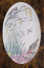 Country Diary Of An Edwardian Lady Wall Plate Royal Worcester February, Robin