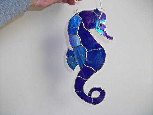 Stained glass seahorse - stained,
