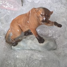 Vintage Porcelain Large Puma