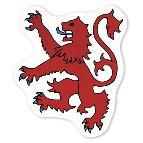 Red lion rampant white vinyl - rampant',