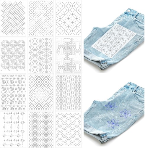 12pcs sashiko embroidery - sashiko,