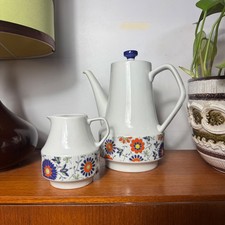 CHODZIEZ-POLAND Coffee Pot & Jug, Floral, Vintage, Duo Set