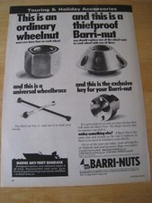 BARRI-NUT ORDINARY WHEELNUT AND THIEFPROOF BARRI-NUT 1971 ADVERT A4 FILE 28
