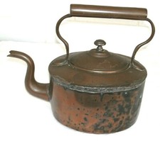 LARGE AUTHENTIC ANTIQUE ENGLISH COPPER KETTLE IN FAIR CONDITION