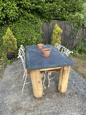 One Of A Kind Slate Top 6 Seater Garden Table