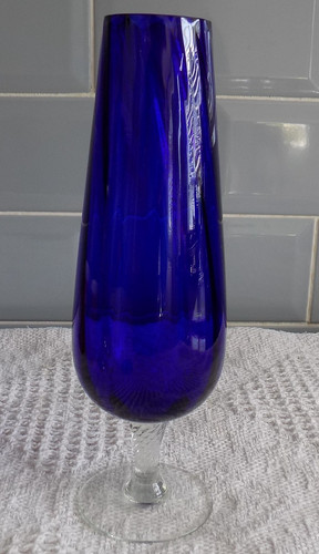 Cobalt blue glass vase - cobalt,