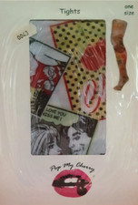 Vintage Pop My Cherry Comic Book Print Tights
