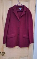 Land's End 100% Boiled Wool Women’s Jacket  Burgundy Blazer Size UK 14
