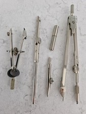 Vintage Quality Helix Compass Draftsman Equipment Cased Spare Leads