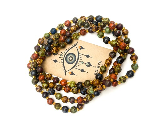 Vintage mottled glass bead - mottled,