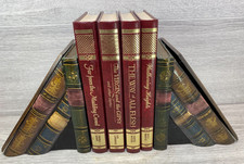 Bookends Simulated Books Hidden Compartment Made Of Wood
