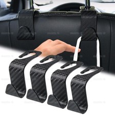 4 x Carbon Fiber Car Seat Hook Hanger Bag Organizer Holder Clip Car Accessories