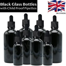 BLACK Glass Dropper Bottle