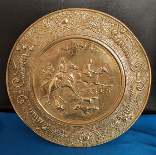 Large vintage brass hammered - large,