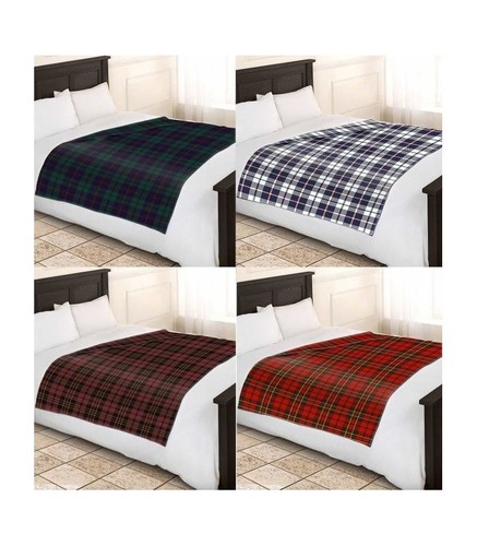 Tartan fleece check throw - tartan, soft