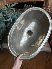 Vintage Hammered Brass Oval