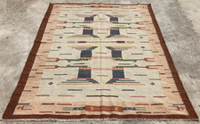 Vintage Traditional Handmade Beautiful Scandinavian Swedish Floor Rug 223x173 cm
