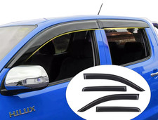 Double Cab Wind Deflectors Rain Guard Stick On For Toyota Hilux MK6 MK7 2005-15