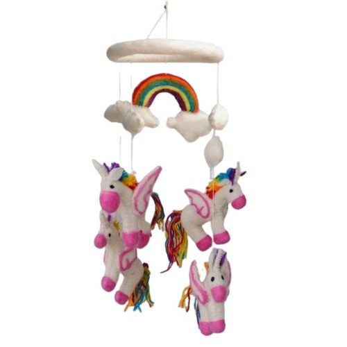 Rainbow unicorn cot mobile - rainbow,