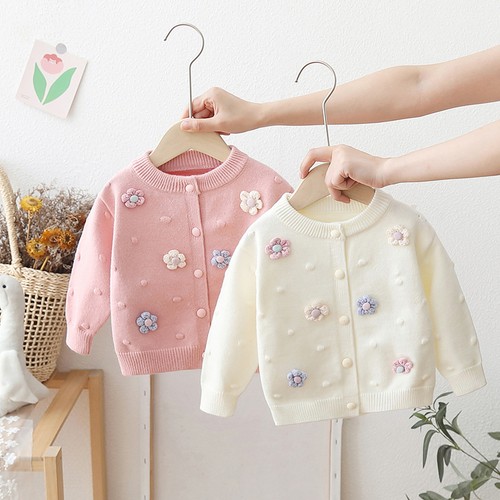 Baby girl flowers knitted - girl,