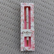 Cath Kidston Cream Pretty Pink Floral  & Birds Designed Ball Point Clipped Pen