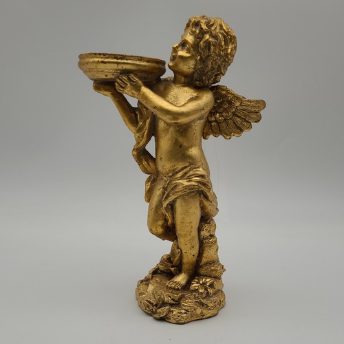 Vintage resin cherub angel - vintage,