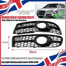 For 2005-2008 Audi A4B7 S-Line S4 Bumper Fog Light Honeycomb Lower Grille Grill-