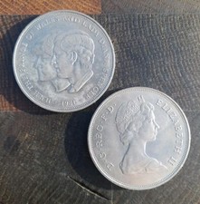 2x Royal Mint Prince Charles & Lady Diana Spencer Commerative Wedding Crown 1981