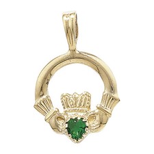 Yellow Gold Emerald Claddagh